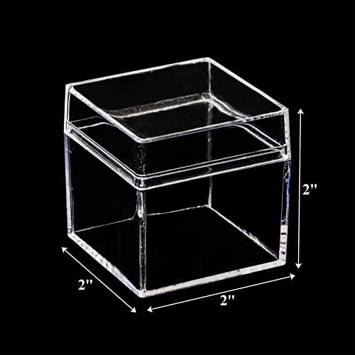 Okllen 36 Pack Acrylic Square Gift Boxes with Lids 2x2x2 Inches