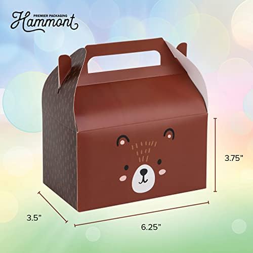 Teddy Bear Party Favor Box 10 Pack Brown Bear Themed