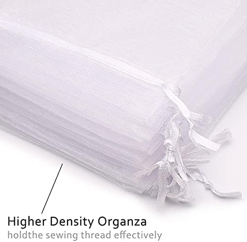 Akstore 50PCS Premium Sheer Organza Gift Bags White 3x4 Inch