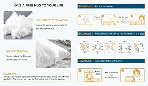 OTOSTAR Outdoor Throw Pillow Inserts 16x16 Inches White