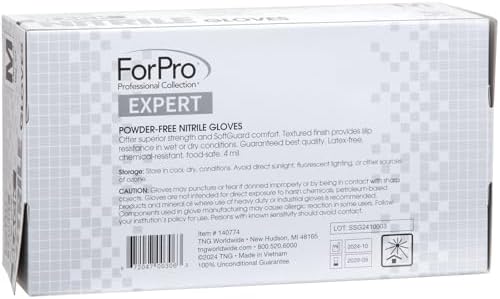ForPro Expert SoftGuard Disposable Nitrile Gloves 4 Mil Medium 100 Count