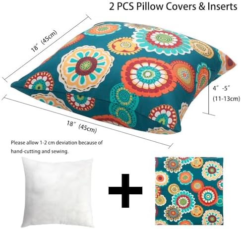 Magpie Fabrics Pack of 2 Waterproof Throw Pillow with Insert 18x18 Inch