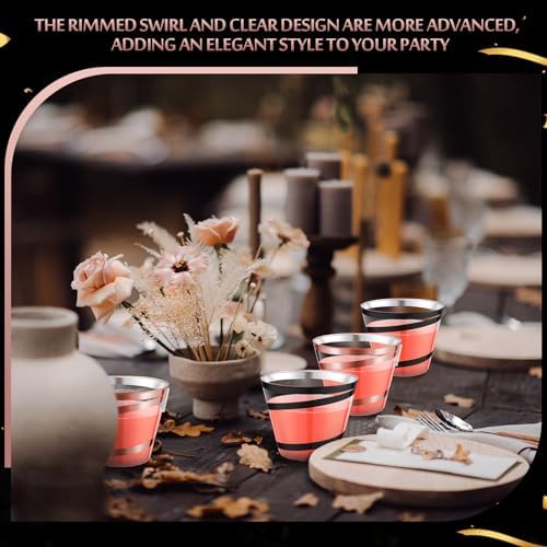 Gejoy 9 oz Clear Plastic Cups for Wedding and Party Use