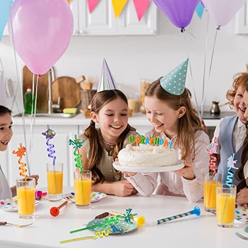 Zhehao 24 Piece Dragon Drinking Straws for Kids Parties