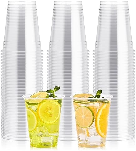 100 Pack 12 OZ Clear Plastic Cups for Parties