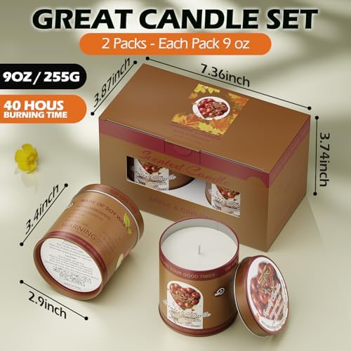 Apple Cinnamon Scented Candle Set 2 Pack
