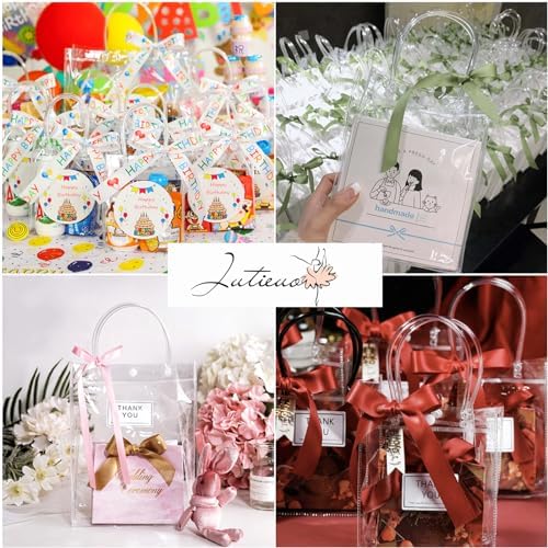 Jutieuo 16 Pack Clear Gift Bags with Handles