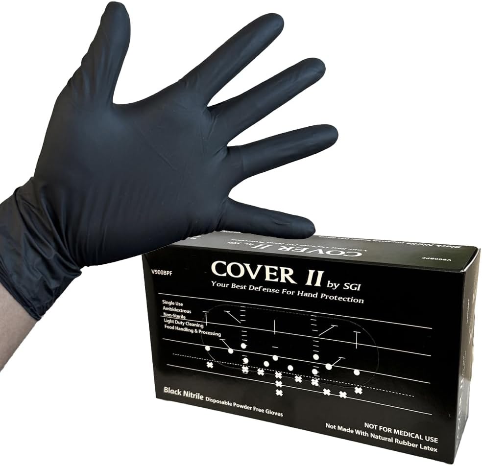 InkBed Nitrile Gloves 5 Mil Textured Chemical Resistant