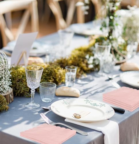 50 Pack 3-Ply Light Pink Cocktail Napkins