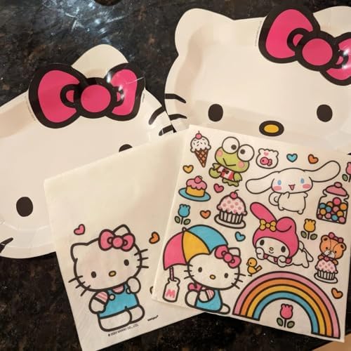 Unique Hello Kitty Shaped Paper Plates - Pack of 8