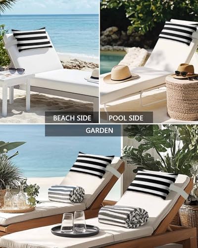 Adjustable Head Pillow with Elastic Strap for Garden and Chaise Lounge