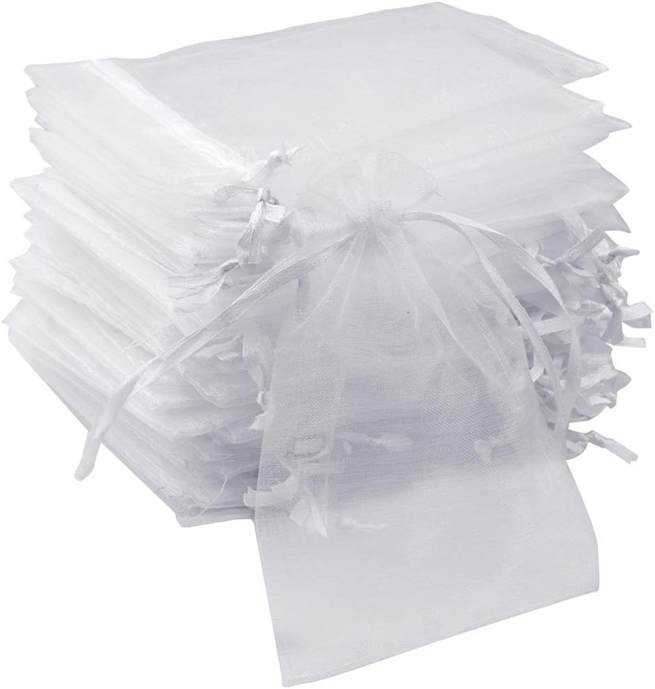50pcs Mix Color Organza Bags with Satin Drawstring
