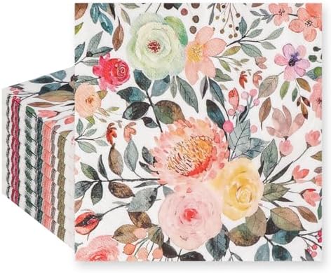 200Pcs Floral Paper Napkins for Home and Events