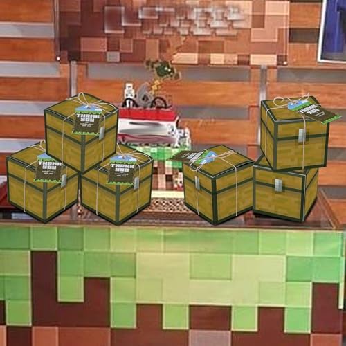 HOMEZZO Pixel Game Party Favor Boxes Set of 16