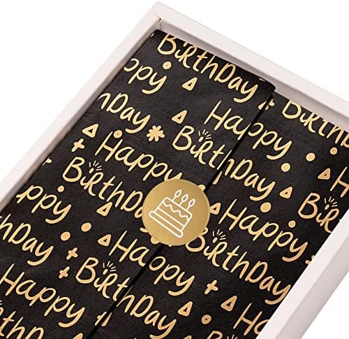 LeZakaa Birthday Tissue Paper 60 Sheets with 30 Cake Stickers
