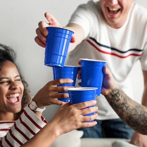 PAMI Blue Plastic Party Cups 30 Pack 16oz