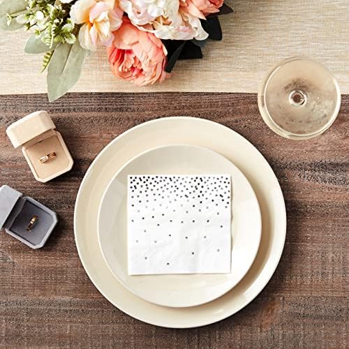 Juvale 100 Pack Silver Confetti Napkins 3-Ply