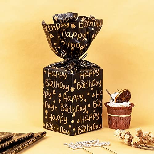 LeZakaa Birthday Tissue Paper 60 Sheets with 30 Cake Stickers