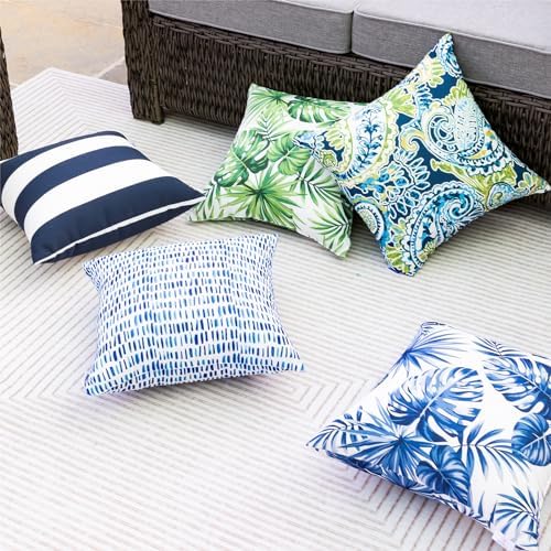 JMKaixin 2 Pack Outdoor Waterproof Throw Pillows