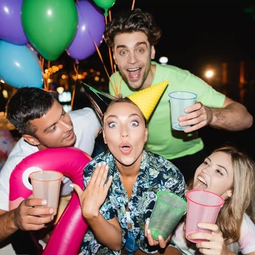 KesaPlan 120 Piece Neon Glow Cups 12 OZ