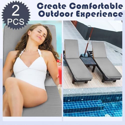 FuWeave 2 Pcs Waterproof Chaise Lounge Cushion Covers
