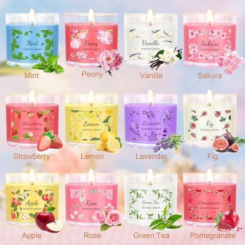 12 Pack Scented Candles for Home and Gifts
