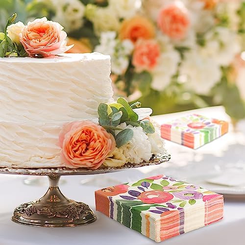 80Pcs Floral Watercolor Dinner Napkins