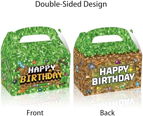 16 Piece Pixel Style Goodie Boxes for Birthday Parties