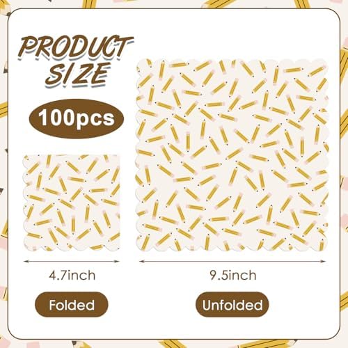 100 Pcs Mini Pencil Pattern Disposable Napkins