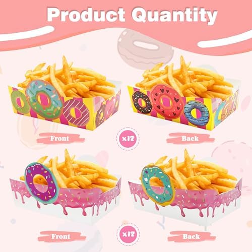 Donut Shaped Paper Snack Bowls 24pcs Birthday Party Decor