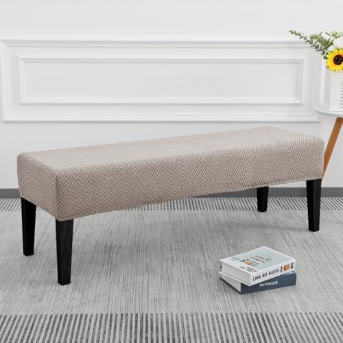 SPRINGRICO Stretch Dining Bench Cover Taupe