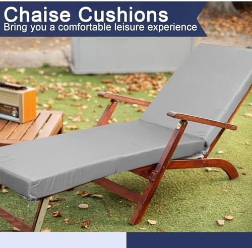 FuWeave 2 Pcs Waterproof Chaise Lounge Cushion Covers