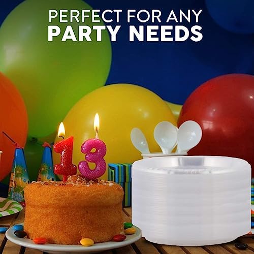 9 Inch Clear Plastic Plates 120 Pack by Framo