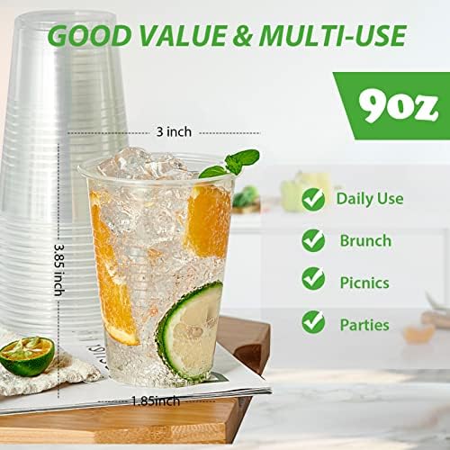 Lilymicky 500 Pack 9 oz Clear Plastic Cups
