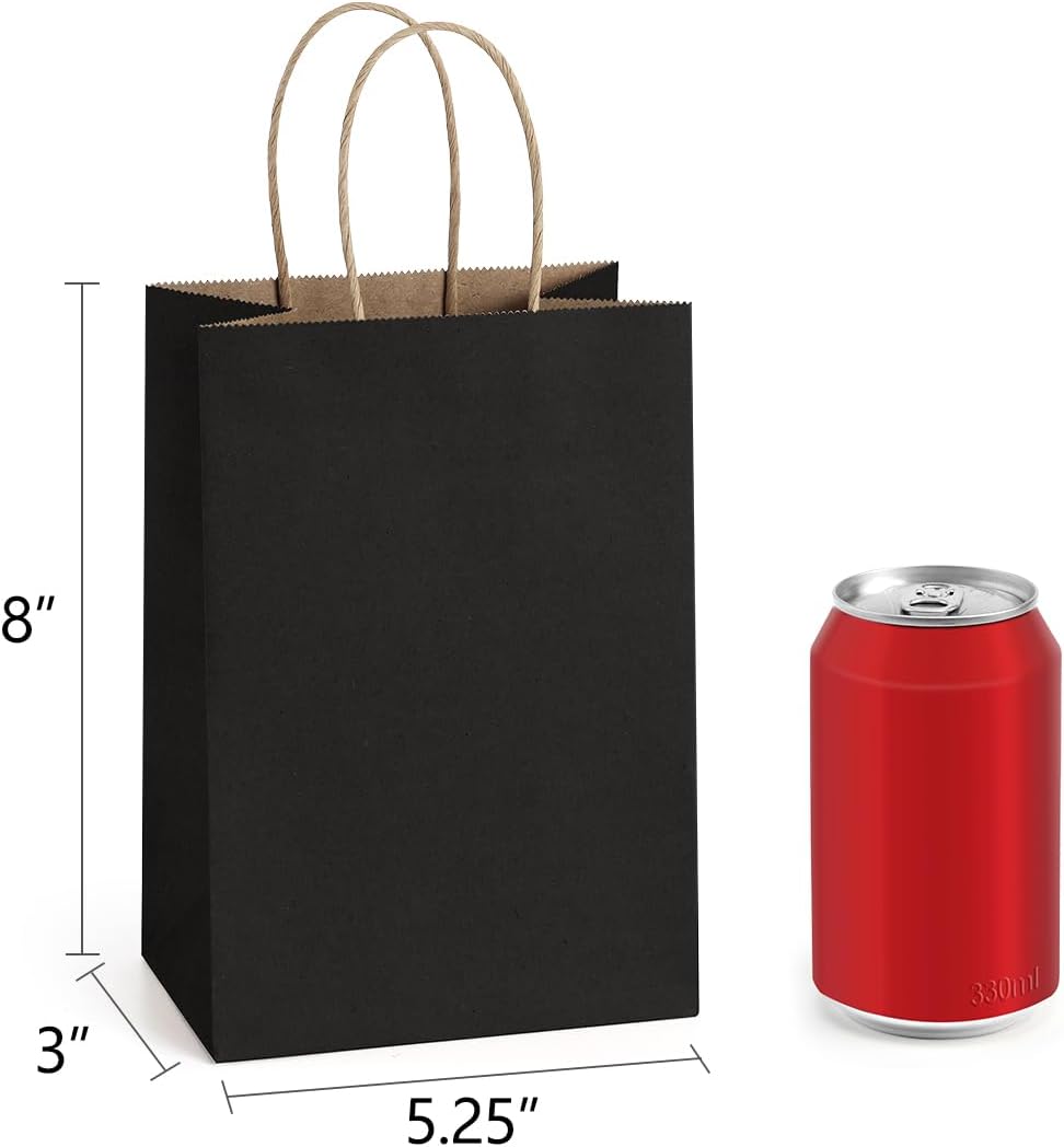 BagDream Kraft Paper Bags 25Pcs 525x3x8 Inch Small Gift Sacks with Handles