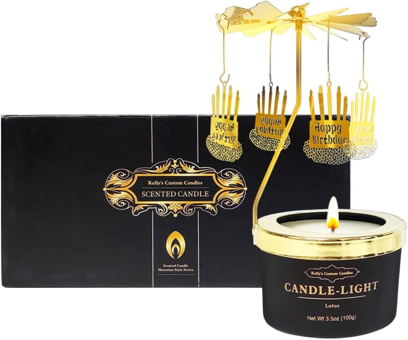 Kellys Custom Candles Rotating Birthday Cake Scented Candle Set