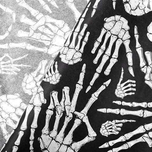 100 Sheets Halloween Tissue Paper 20x14 Inches Skeleton Design