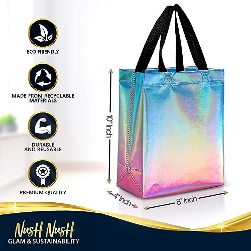 Nush Nush Gradient Bags Medium Set of 12 Aqua to Pink Reusable