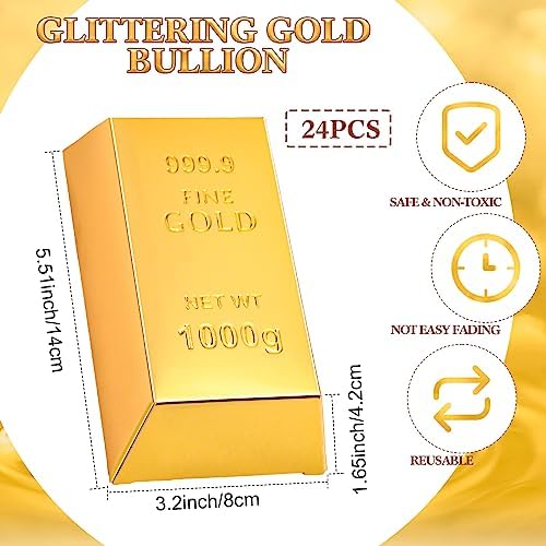 Honoson Gold Bar Party Favor Boxes 24 Pcs