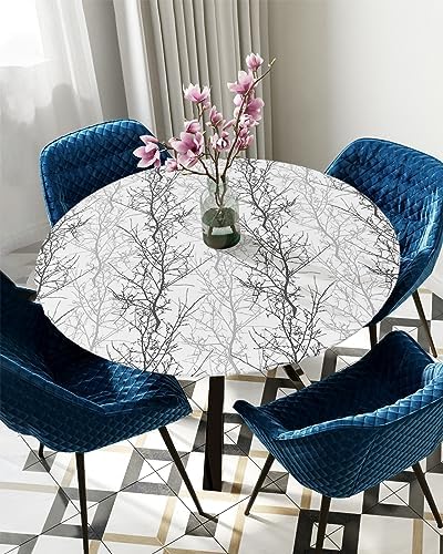 Tree Branch Waterproof Round Table Cover for Indoor Outdoor Use