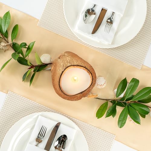Restaurantware Coconut Shell Candle with Mango Scent