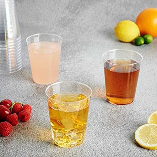 FOCUSLINE 10 Oz Clear Plastic Cups 100 Count