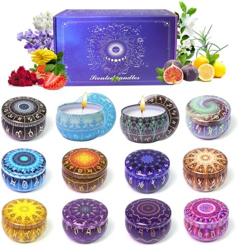 12 Pack Constellation Scented Candles Gift Set