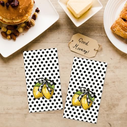 TAJWE 100 Count Black Polka Dots Disposable Napkins