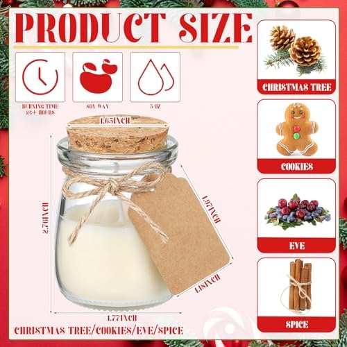 MTLEE 24 Pcs Scented Candle Gift Set