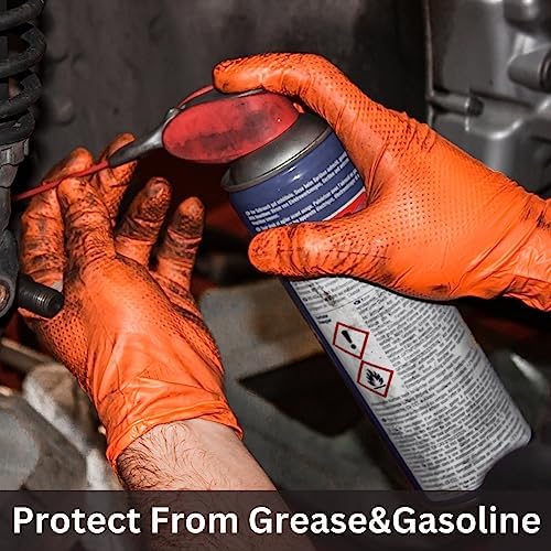 Industrial Nitrile Gloves 8 Mil Heavy Duty Orange