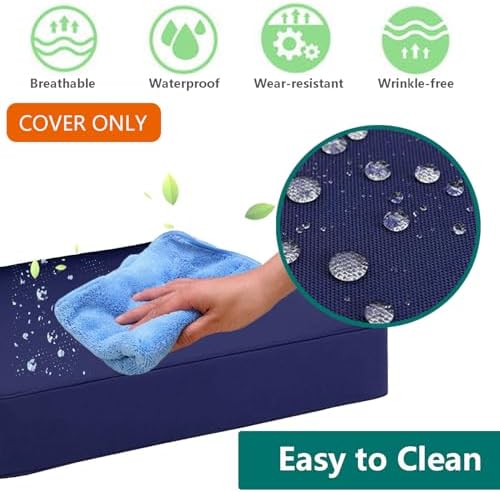 Oslimea 4-Piece Outdoor Cushion Covers Set - Water Resistant Zipper Design Grey
