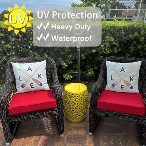 Oslimea 4Pack 24x24x4 Inch Outdoor Cushion Covers Red
