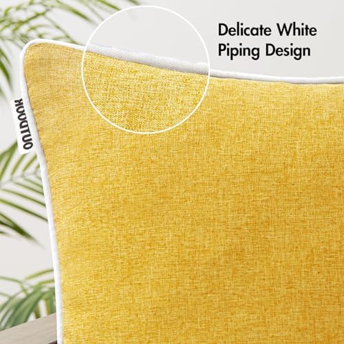MIULEE Pack of 2 Waterproof Throw Pillow Covers Yellow