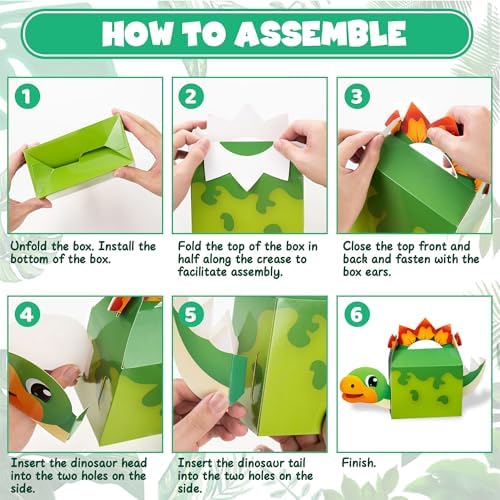 DMIGHT Dinosaur Party Favor Boxes for Kids